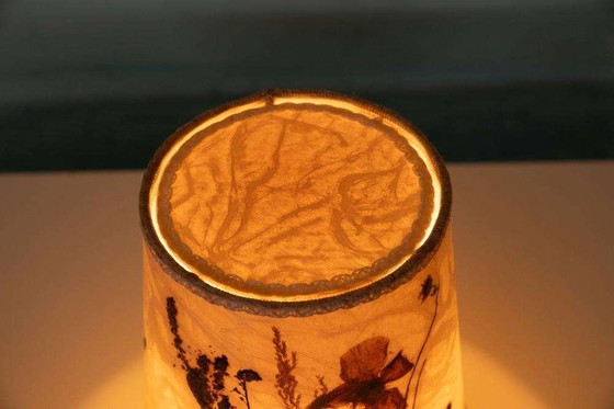 Image 1 of Scandinavian Japandi design table lamp glass & leaves lamp