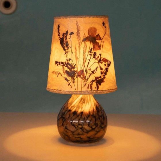 Image 1 of Scandinavian Japandi design table lamp glass & leaves lamp