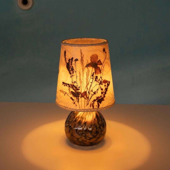 Image 1 of Scandinavian Japandi design table lamp glass & leaves lamp