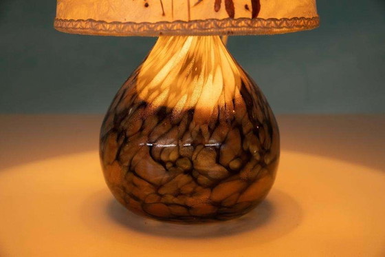 Image 1 of Scandinavian Japandi design table lamp glass & leaves lamp