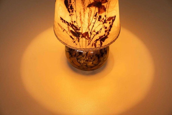 Image 1 of Scandinavian Japandi design table lamp glass & leaves lamp