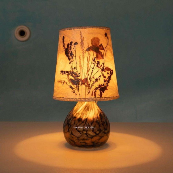 Image 1 of Scandinavian Japandi design table lamp glass & leaves lamp