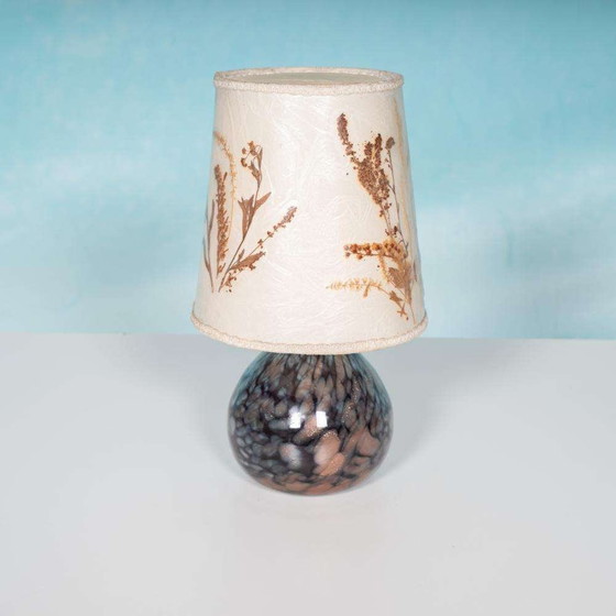 Image 1 of Scandinavian Japandi design table lamp glass & leaves lamp