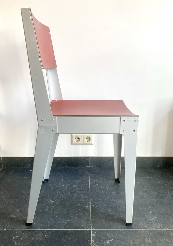 Image 1 of 2x Design Phe Dining Chairs Aluminum Swedish Red