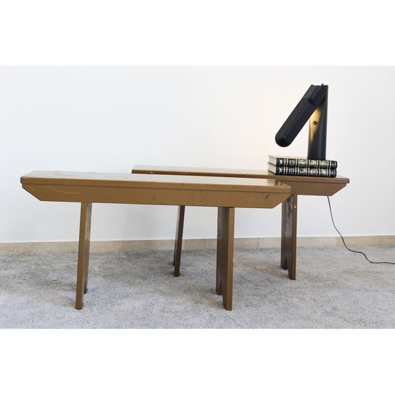 Image 1 of Pair of vintage spruce benches, Italy 1950
