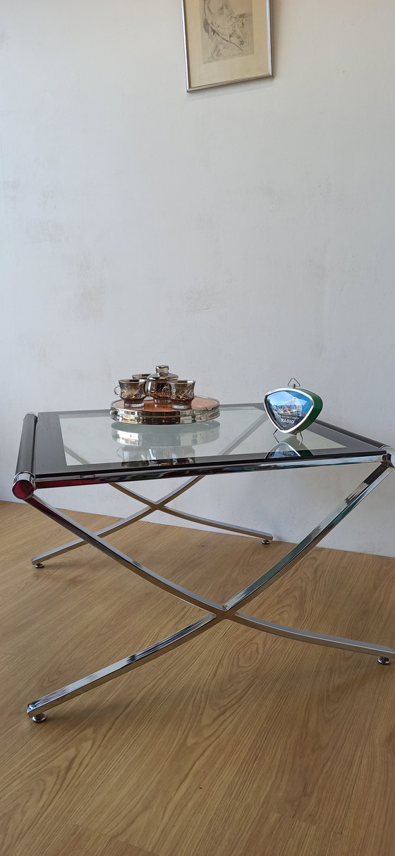 Image 1 of Chrome Coffee Table From The 1970S. 