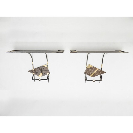 Image 1 of Pair of vintage wrought iron consoles, 1990