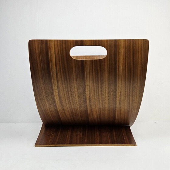Image 1 of Vintage magazine rack in plywood and teak veneer, 1970