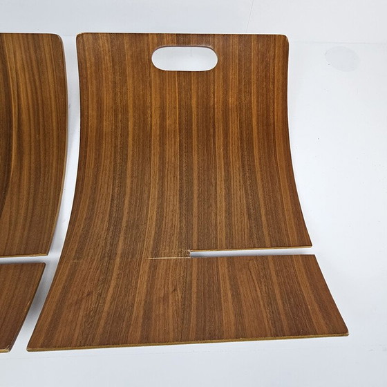 Image 1 of Vintage magazine rack in plywood and teak veneer, 1970