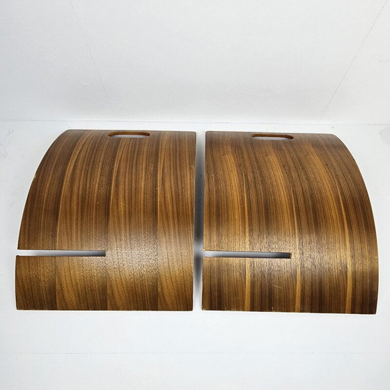 Image 1 of Vintage magazine rack in plywood and teak veneer, 1970