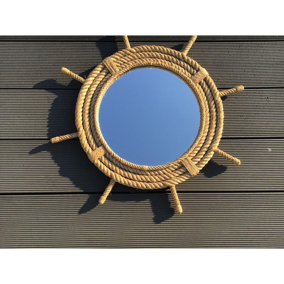 Image 1 of Vintage rope sun mirror by Audoux-Minet