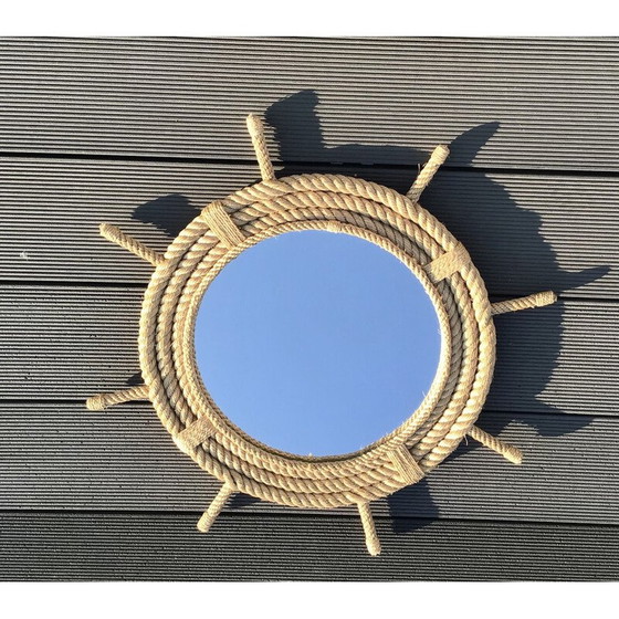 Image 1 of Vintage rope sun mirror by Audoux-Minet