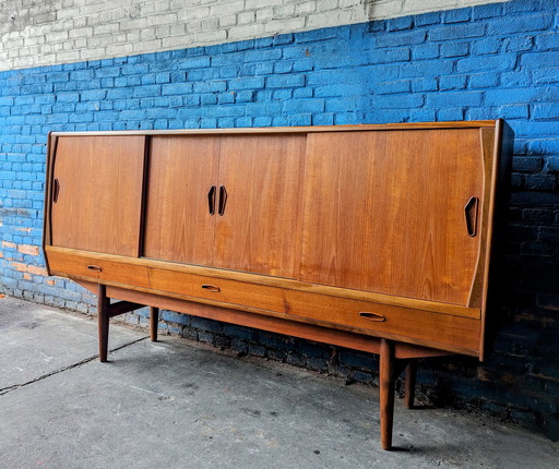 Midcentury teak sideboard with bar 1960s