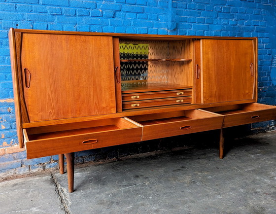 Image 1 of Midcentury teak sideboard with bar 1960s