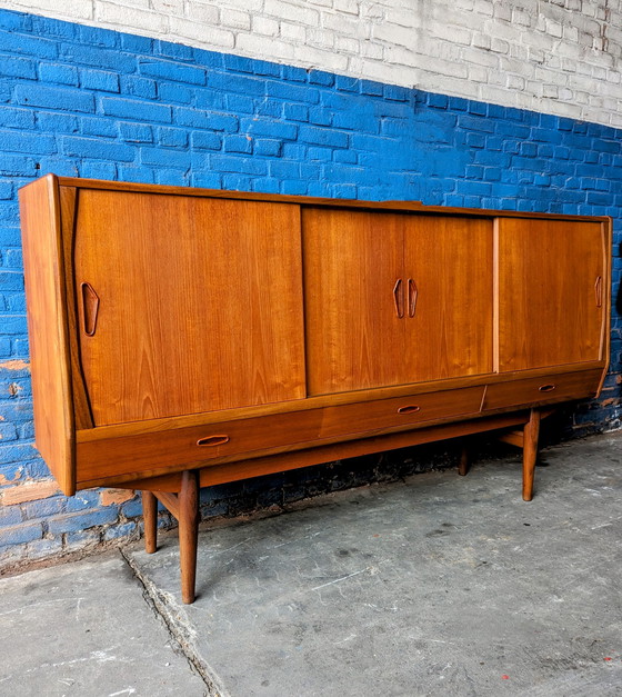 Image 1 of Midcentury teak sideboard with bar 1960s