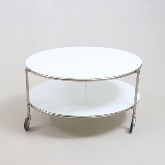 Image 1 of Ehlen Johanson Round Opaline Glass Coffee Table For Ikea1980 Sweden