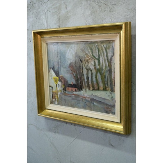 Image 1 of Dipinto a olio vintage svedese di John Börén, anni '50