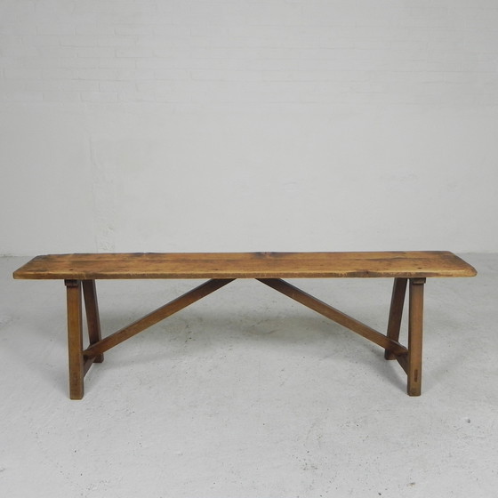 Image 1 of Banc en bois de 150 cm de long, années 1950