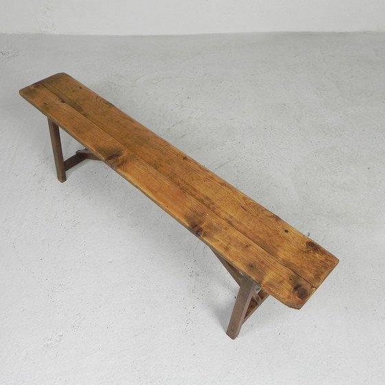 Image 1 of Banc en bois de 150 cm de long, années 1950