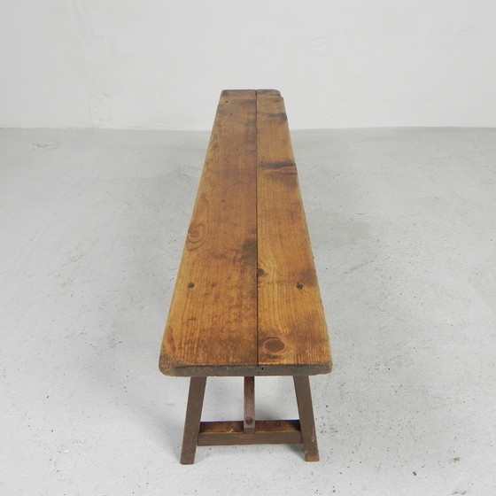 Image 1 of Banc en bois de 150 cm de long, années 1950