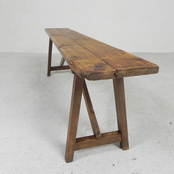 Image 1 of Banc en bois de 150 cm de long, années 1950