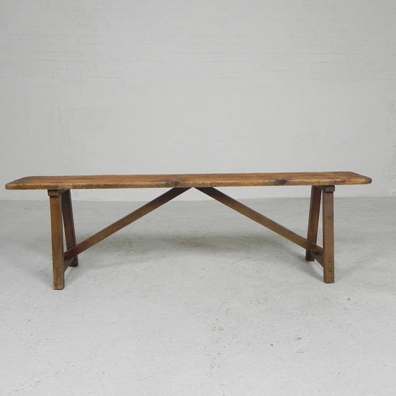 Image 1 of Banc en bois de 150 cm de long, années 1950