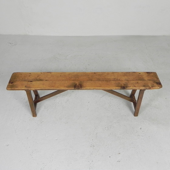 Image 1 of Banc en bois de 150 cm de long, années 1950