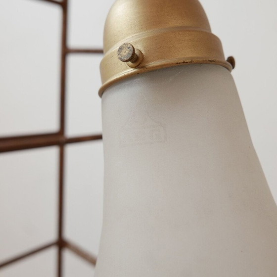 Image 1 of Lampada a sospensione vintage in vetro inciso di AEG, Germania 1930