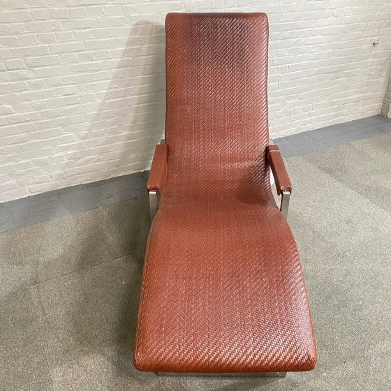 Image 1 of Vintage armchair in woven leather and chrome metal by Ralph Lauren, 1999
