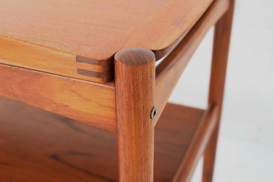 Image 1 of Poul Hundevad Mid Century teak serving trolley with removable tray, Denmark 1960s