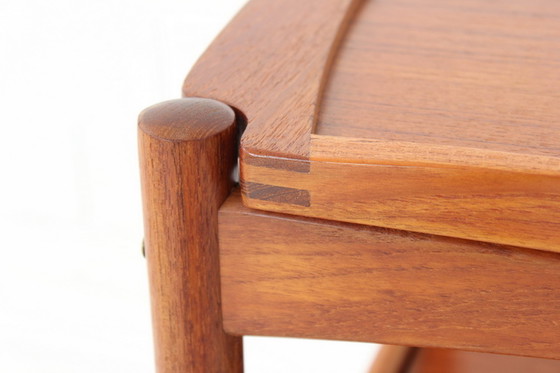 Image 1 of Poul Hundevad Mid Century teak serving trolley with removable tray, Denmark 1960s