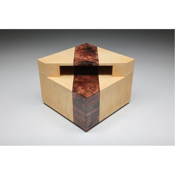 Image 1 of Vintage corner side table by Aldo Tura, Italy 1970s
