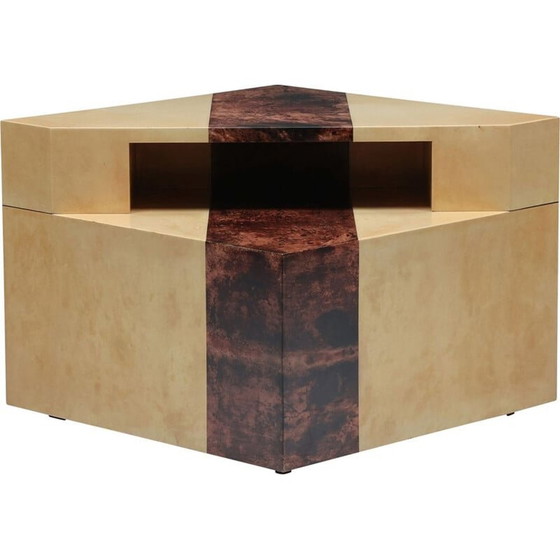Image 1 of Vintage corner side table by Aldo Tura, Italy 1970s