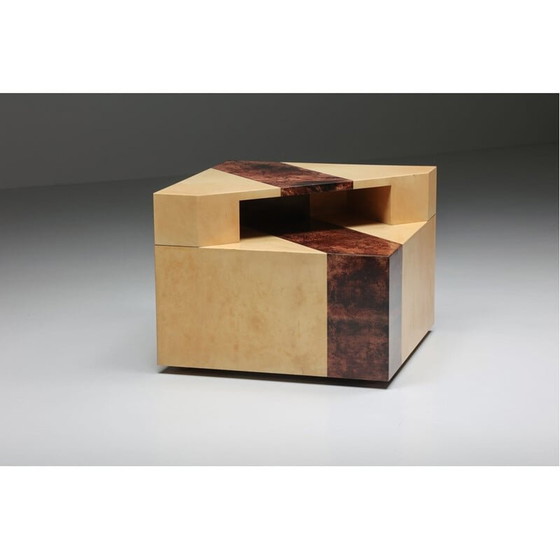 Image 1 of Vintage corner side table by Aldo Tura, Italy 1970s