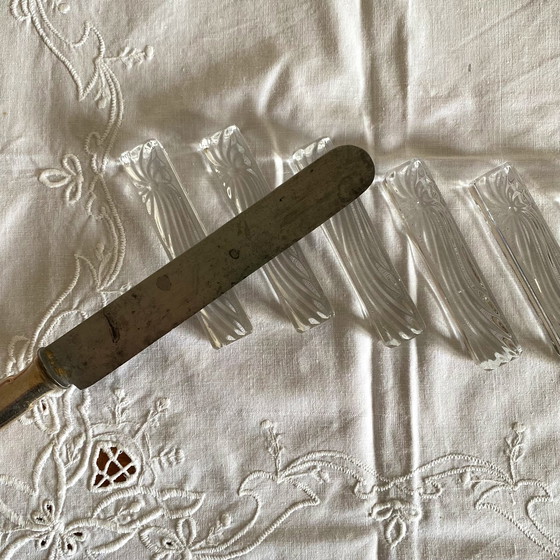 Image 1 of Set di 6 poggiacoltelli in cristallo antico Baccarat Clairupt