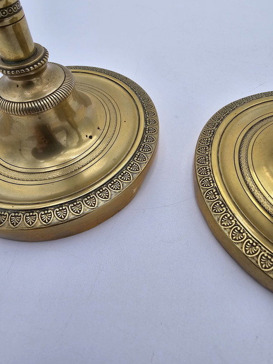 Image 1 of Pair Of Gilded Bronze Candlesticks