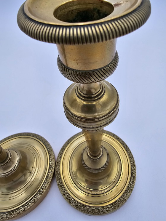 Image 1 of Pair Of Gilded Bronze Candlesticks