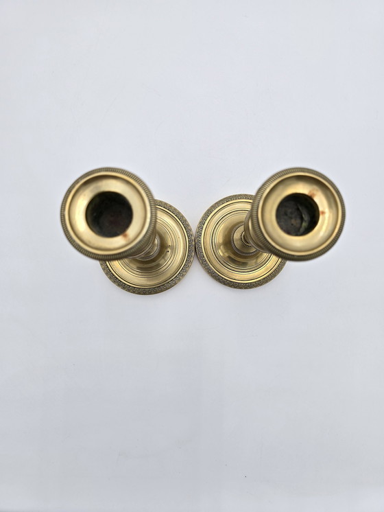 Image 1 of Pair Of Gilded Bronze Candlesticks