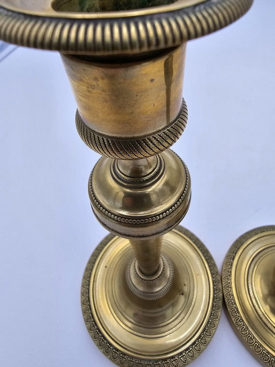 Image 1 of Pair Of Gilded Bronze Candlesticks