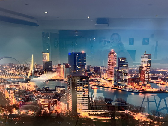 Image 1 of Rotterdam by night photo on plexiglass