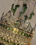 Vintage Green Grapes Chandelier Pendant Lamp Crystal