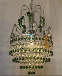Vintage Green Grapes Chandelier Pendant Lamp Crystal