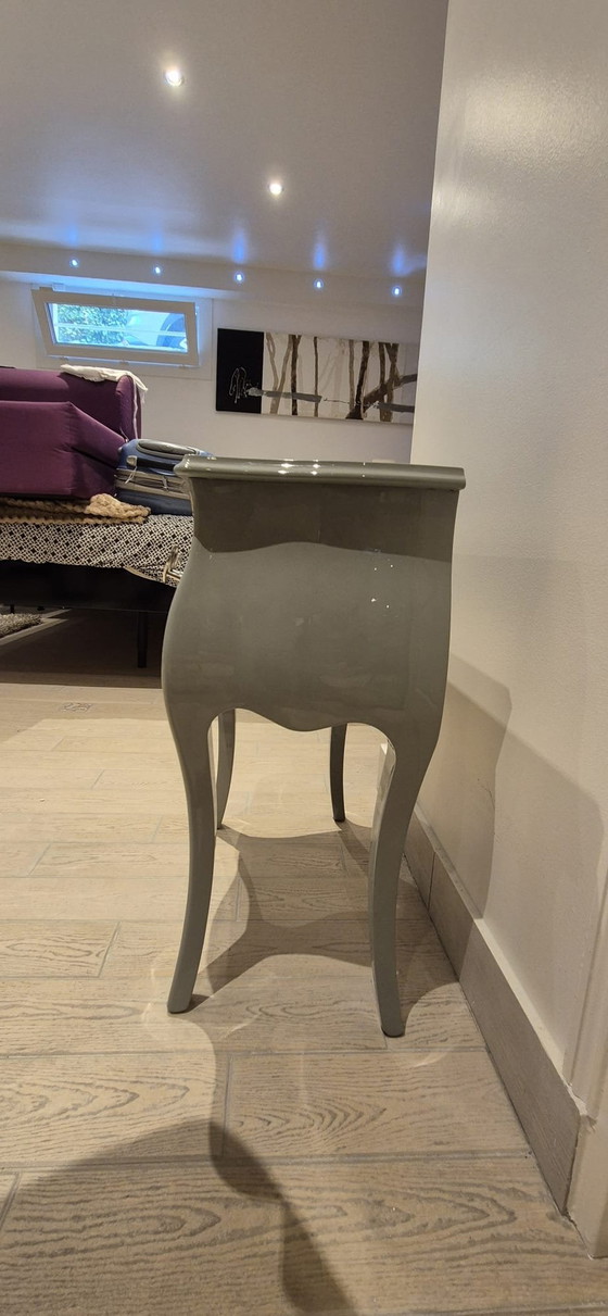 Image 1 of 2x Baroque Grey Lacquer Night Tables