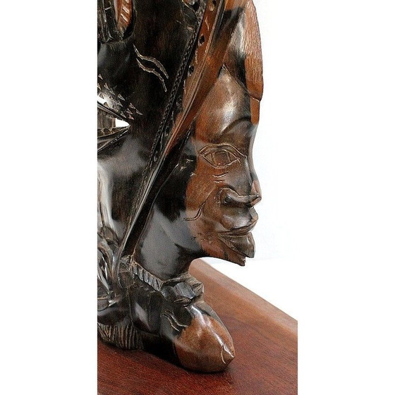 Image 1 of Vintage mask in ebony and wood, Central African Republic