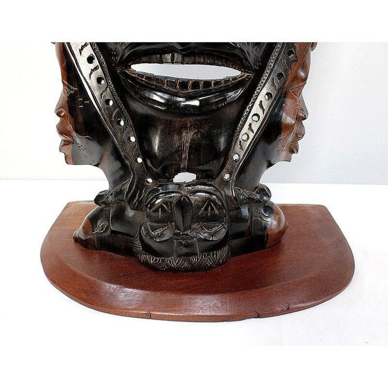 Image 1 of Vintage mask in ebony and wood, Central African Republic