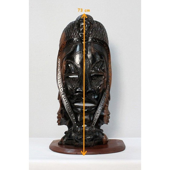 Image 1 of Vintage mask in ebony and wood, Central African Republic