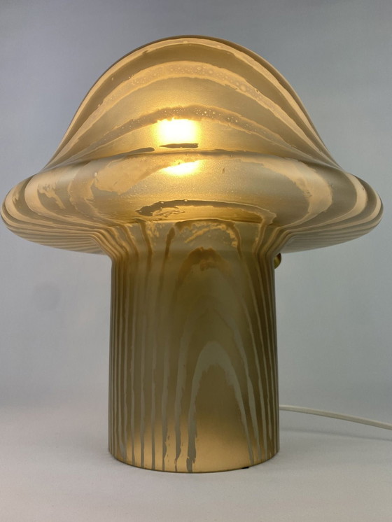 Image 1 of Lampada da tavolo a forma di fungo Peill e Putzler in vetro fumé, grande, XL, 1970