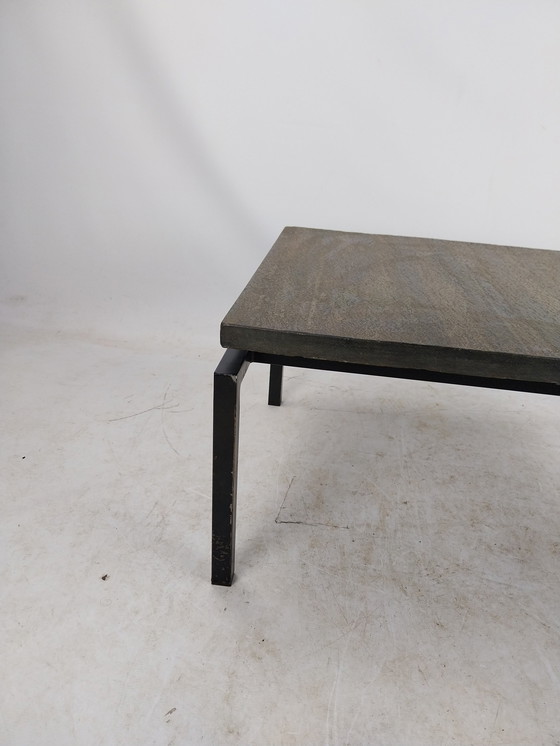 Image 1 of 1 X 1970'S Natural Stone Side Table On Metal Frame.