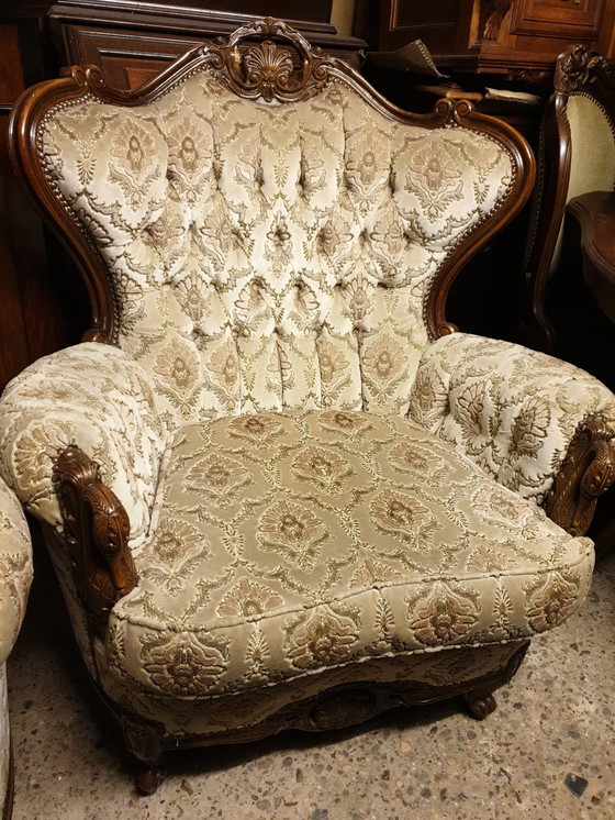 Image 1 of Curved Baroque Sofa With Armchairs