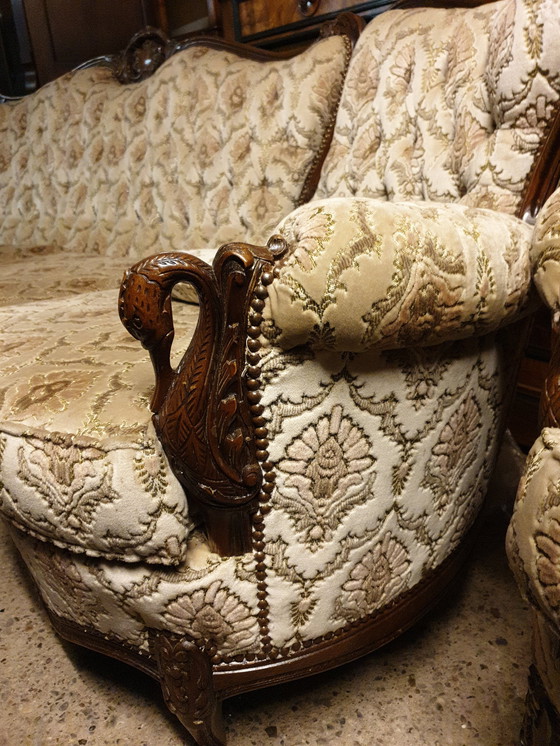 Image 1 of Curved Baroque Sofa With Armchairs